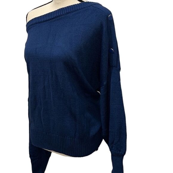 FTF Off-Shoulder Button Detail Sweater - Picture 7 of 12